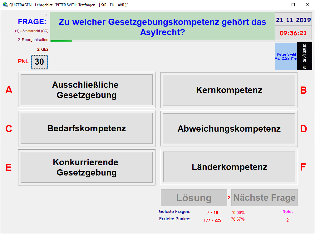 Darstellung der Frage