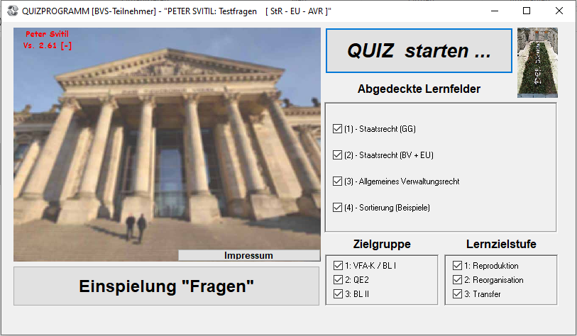 Regiezentrum QUIZ-Programm